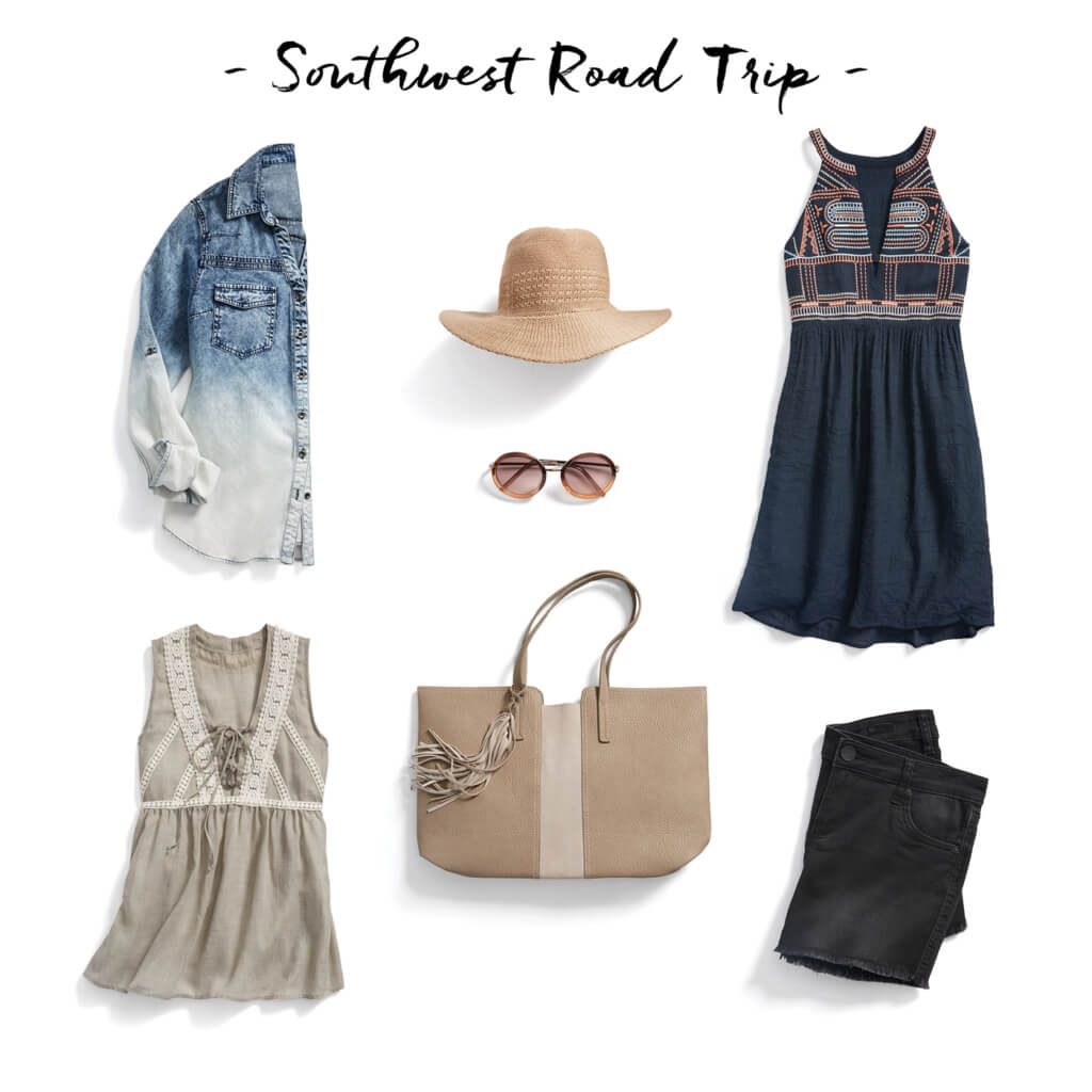If the Southwest is calling your name, take a page from the boho book. Lightweight pieces will bring an added cool factor to your desert-approved ensembles.